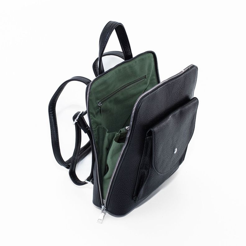 Mochila con Bolsillo Cuadrado Negro-3