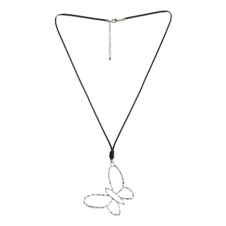 Collar largo mariposa Plata