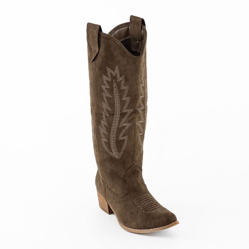 Bota Vaquera Gamuza Bordado Mujer Moro Mailea-0