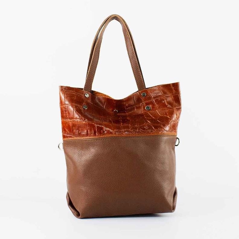 Cartera de Cuero Coco Broche 743 Mujer Chocolate Mailea-0