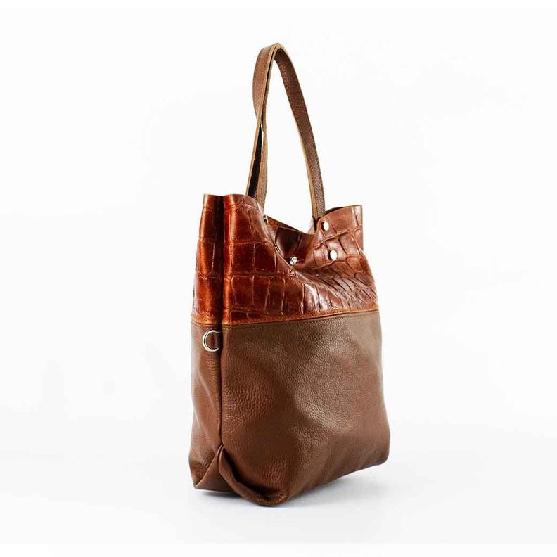 Cartera de Cuero Coco Broche 743 Mujer Chocolate Mailea-1