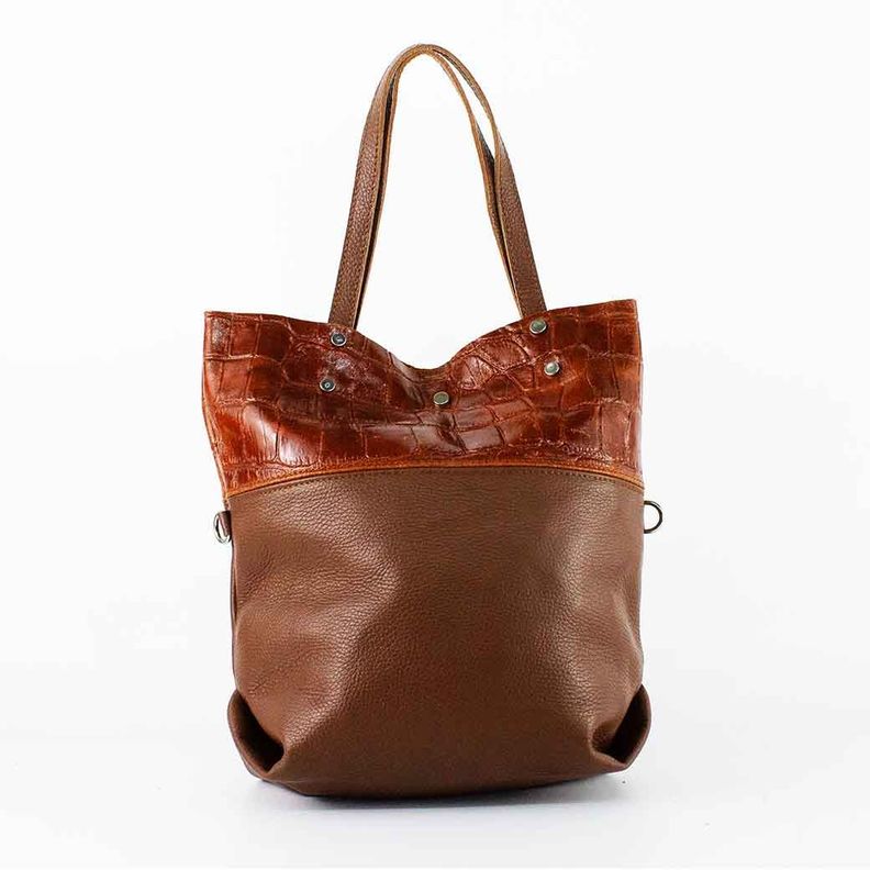 Cartera de Cuero Coco Broche 743 Mujer Chocolate Mailea-2