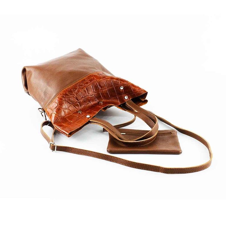 Cartera de Cuero Coco Broche 743 Mujer Chocolate Mailea-3