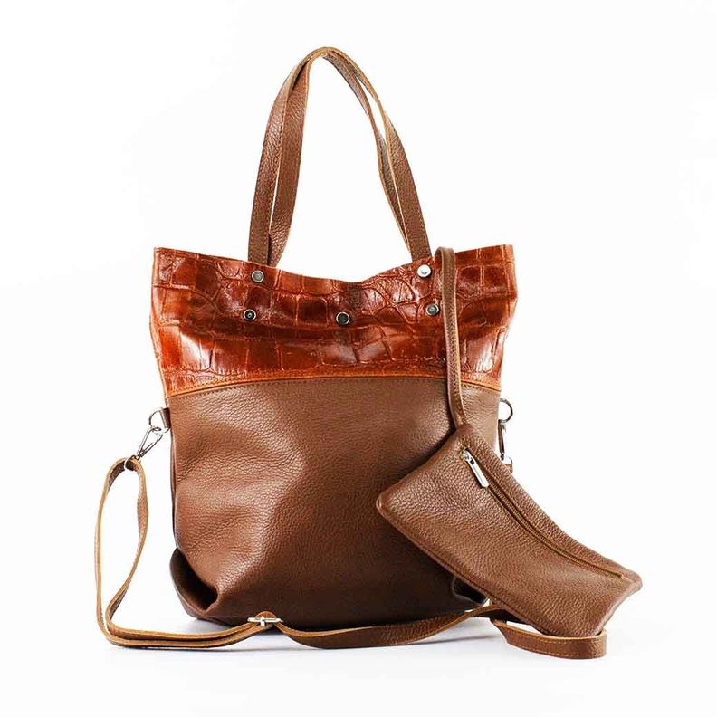 Cartera de Cuero Coco Broche 743 Mujer Chocolate Mailea-4