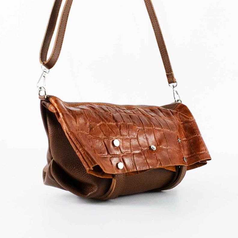 Cartera de Cuero Coco Broche 743 Mujer Chocolate Mailea-5
