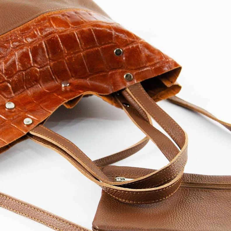 Cartera de Cuero Coco Broche 743 Mujer Chocolate Mailea-7