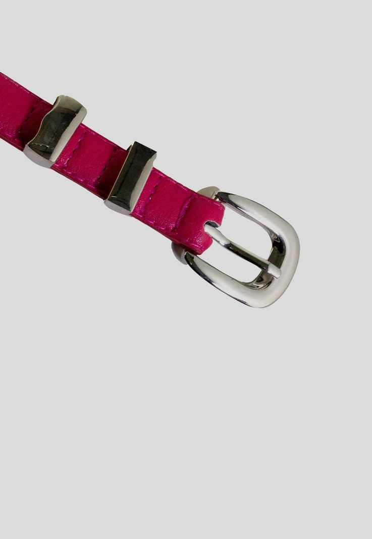 Cinturón delgado hebilla Bimaterial Fucsia-1