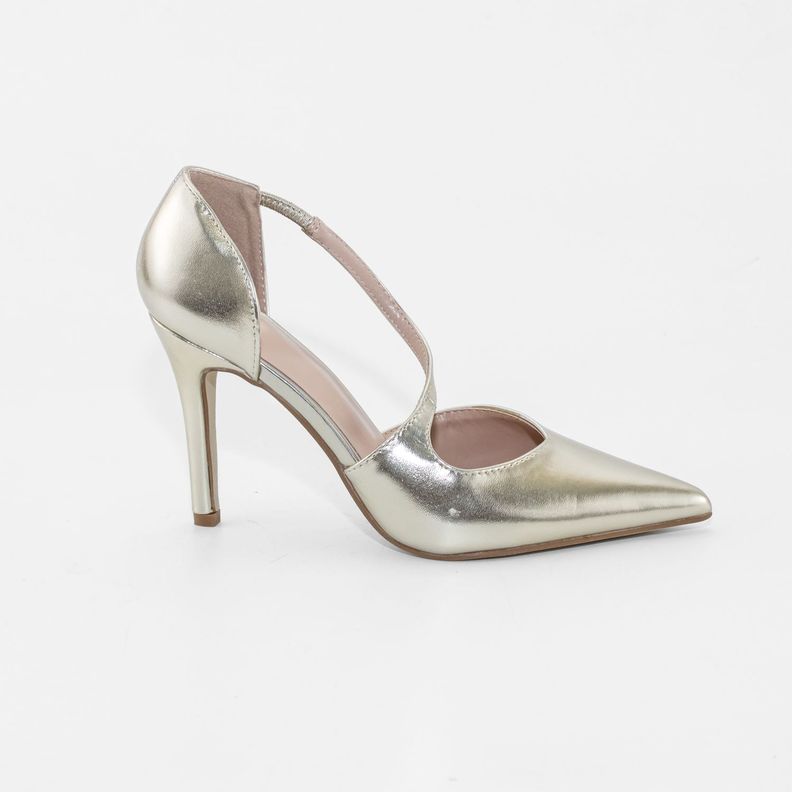Stiletto Cerrado Correa Frontal Oro Mailea-0