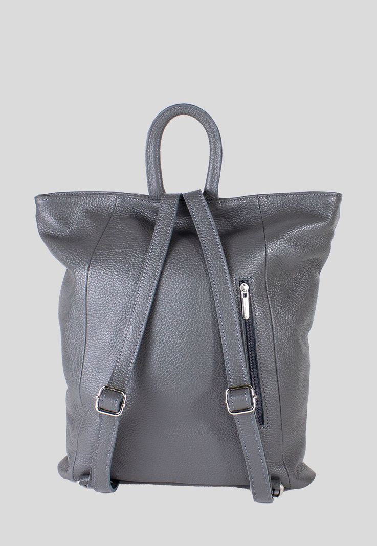 Mochila Cuero Bimaterial Asfalto-2