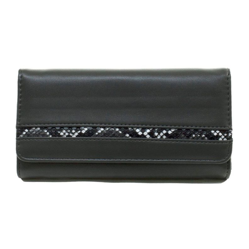 Billetera grande tapa c/piton Gris