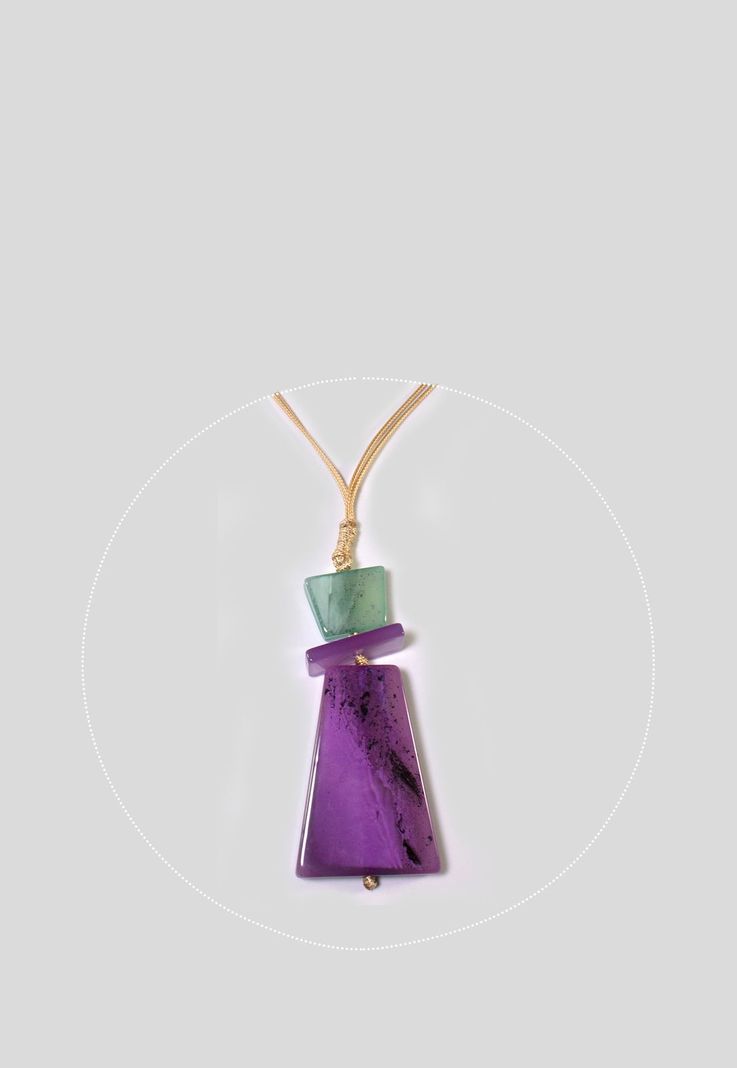 Collar Acrilico Trapecio Morado-2
