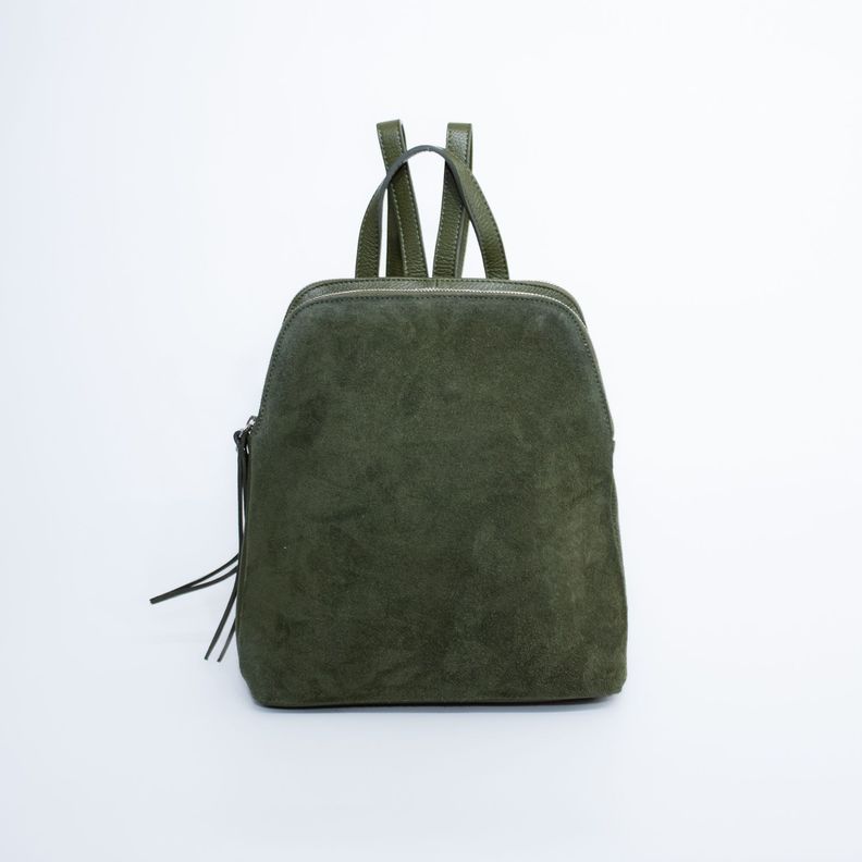 Mochila de cuero con detalles reno Verde-0