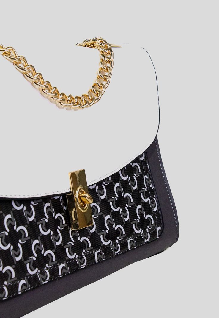 Cartera rigida 3 colores cadena Negro-2