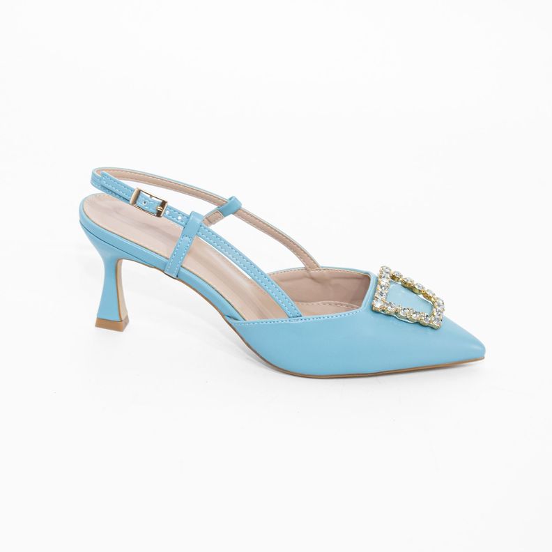 Stiletto Abierto Liso Strass Celeste Mailea-0