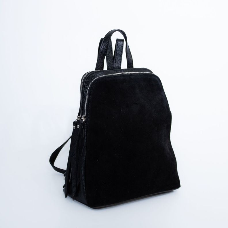 Mochila de cuero con detalles reno Negro-1