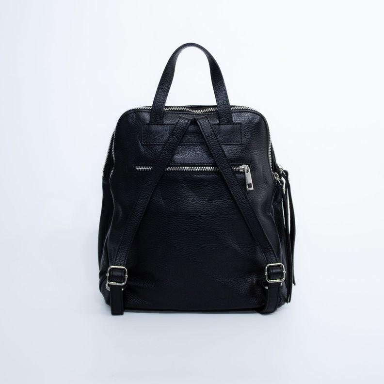 Mochila de cuero con detalles reno Negro-2