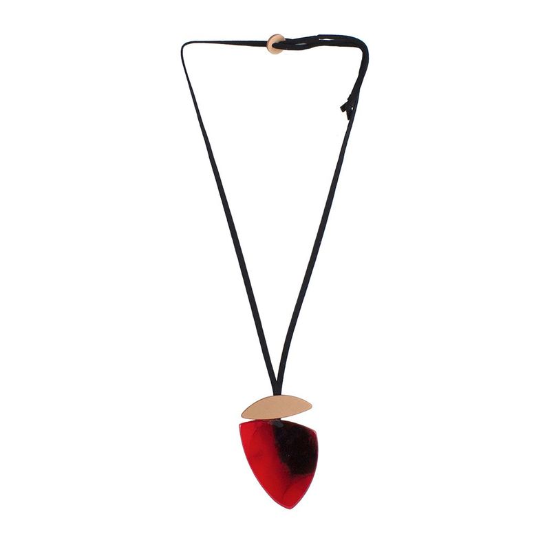 Collar Acrilico Triangular Rojo