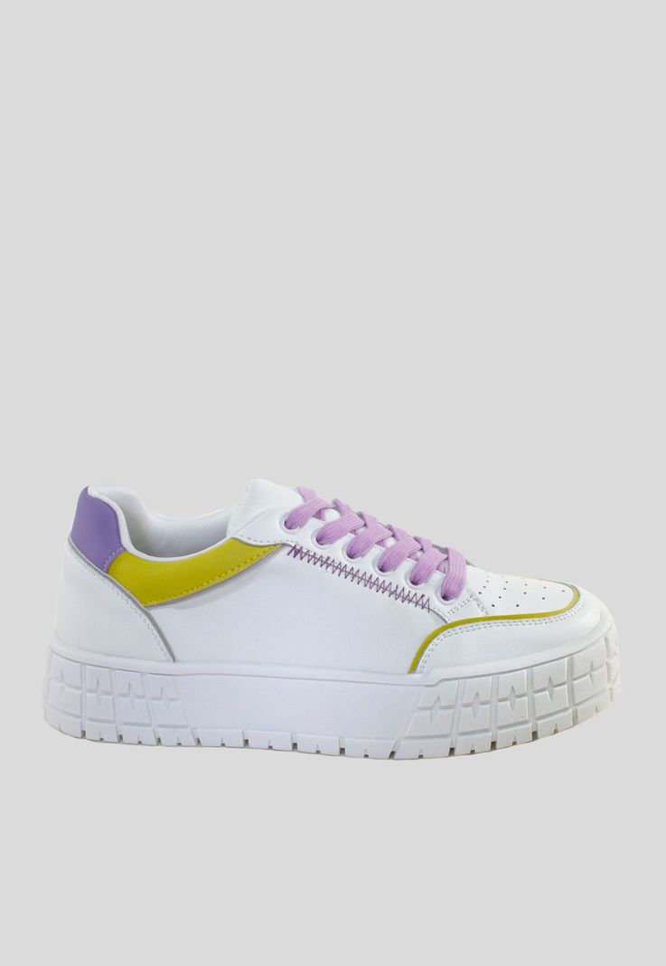 Zapatilla plataforma Morado Blanco-1