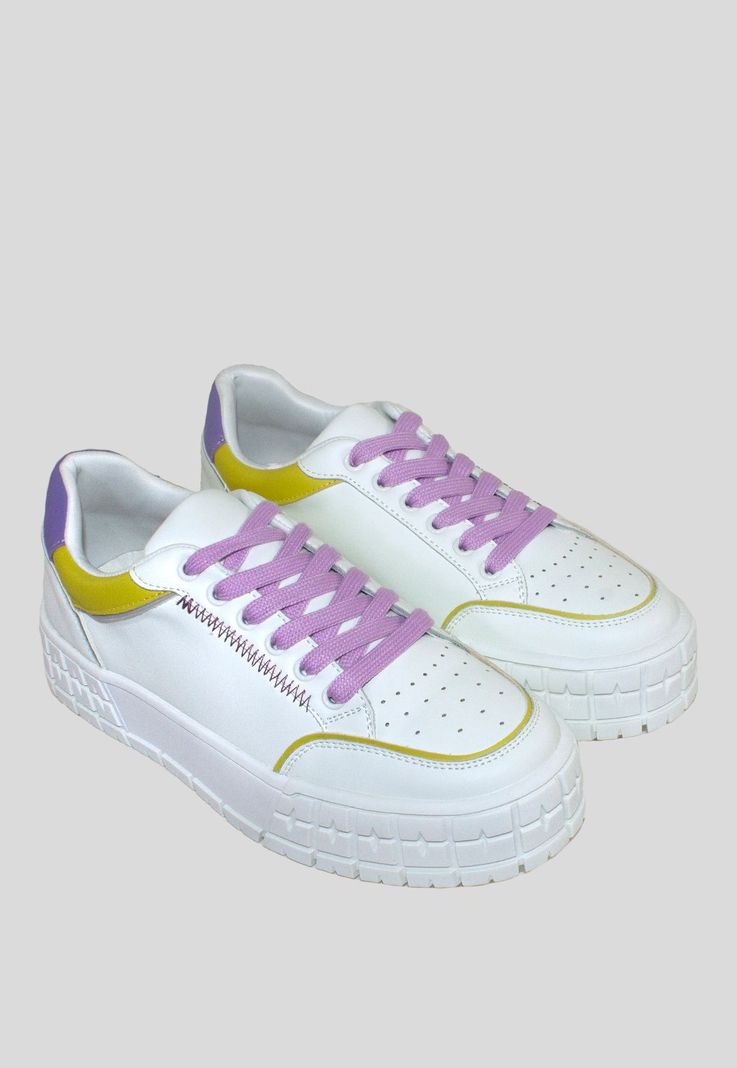 Zapatilla plataforma Morado Blanco-3
