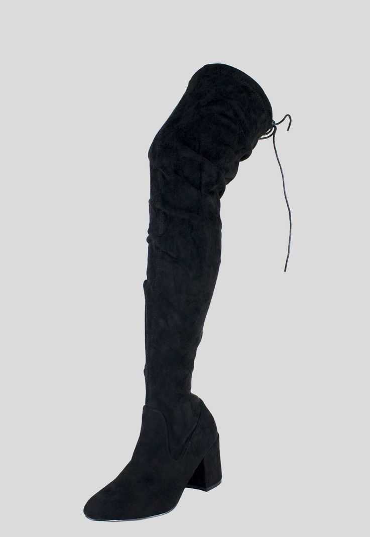 Bucanera Mujer Gamuza Extra Larga Negro-0