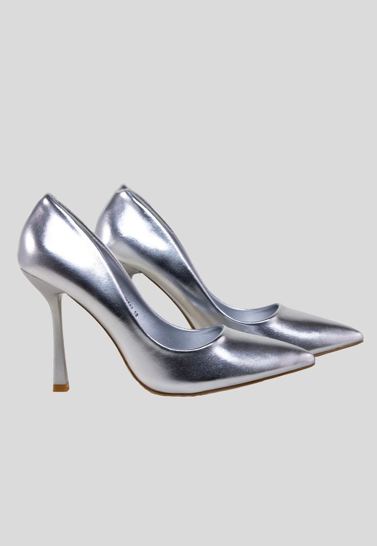 Stiletto cerrado liso Plata-0
