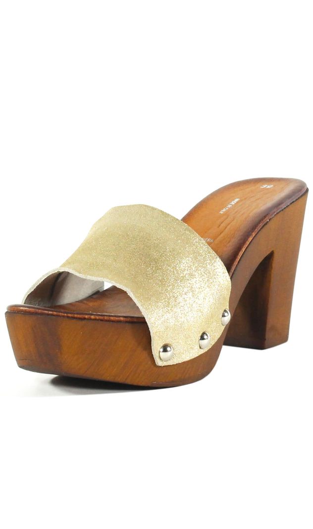 Zueco Taco Faja Metalizado Oro-1