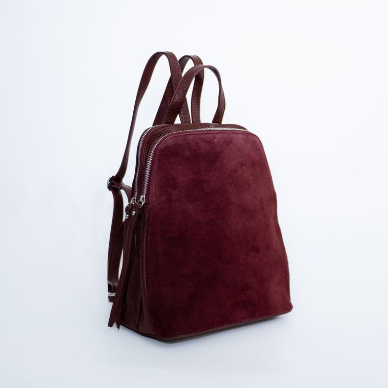 Mochila de cuero con detalles reno Burdeo-1
