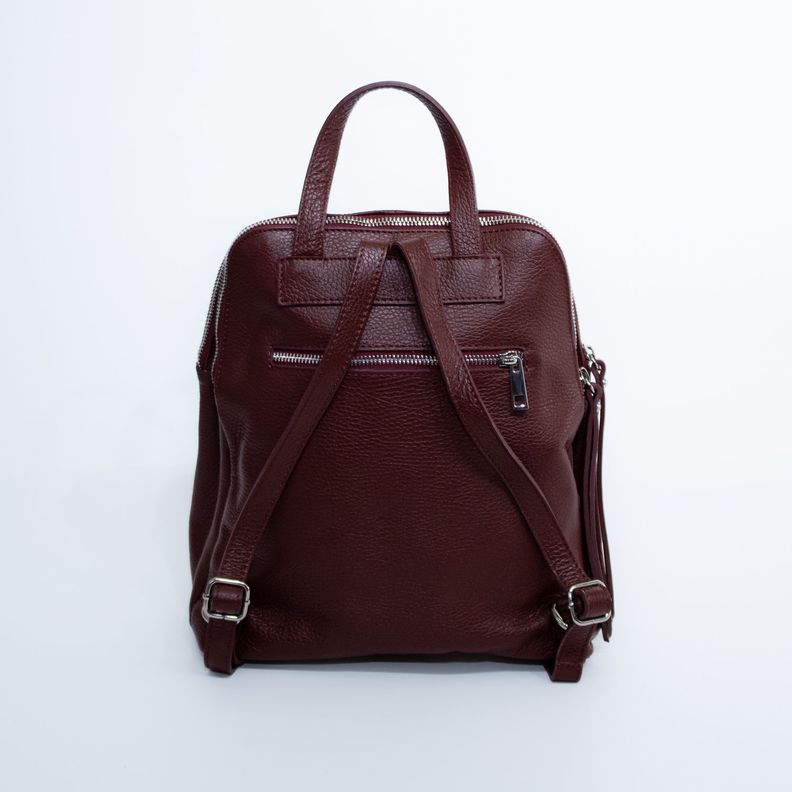 Mochila de cuero con detalles reno Burdeo-2