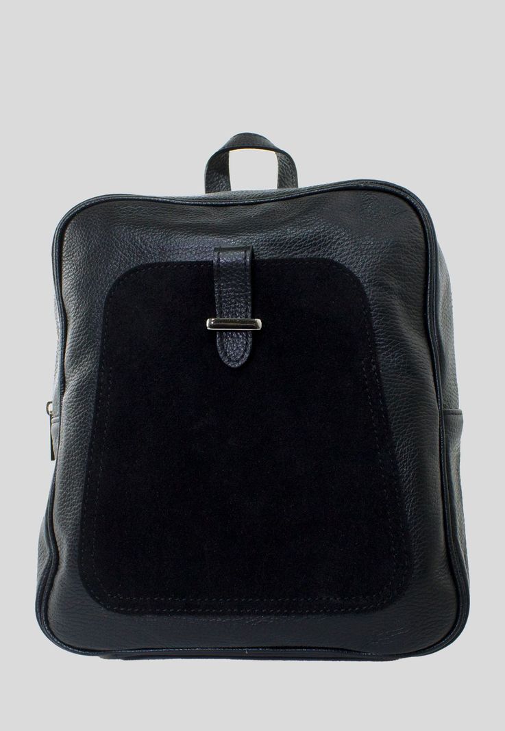 Mochila Cuero Bolsillo Reno Negro-0