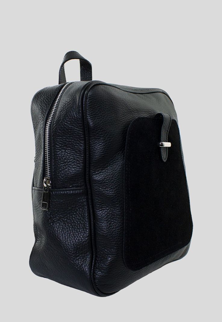 Mochila Cuero Bolsillo Reno Negro-1