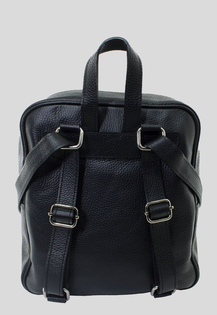 Mochila Cuero Bolsillo Reno Negro-2