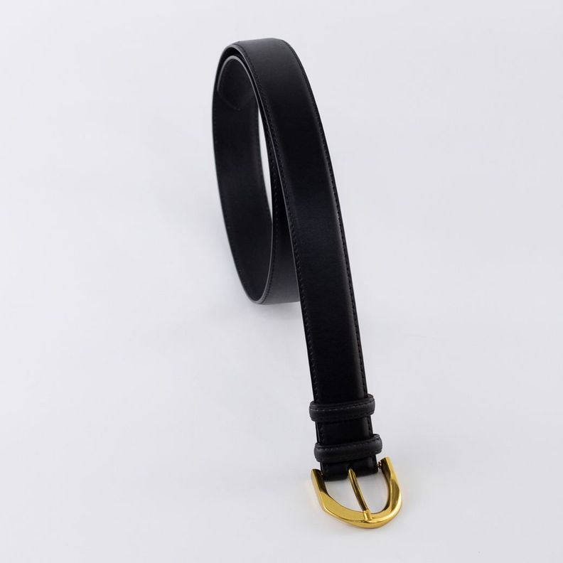 Cinturón Cuero Clásico Pasador Metal Mujer Negro Mailea-3