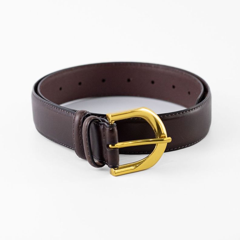 Cinturon Cuero Clasico Pasador Metal Mujer Moro Mailea