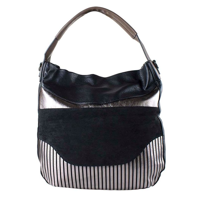 Cartera Bote 3 Materiales Negro