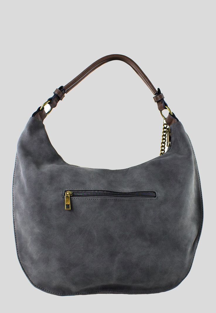 Cartera Patch Cadena Gris-2