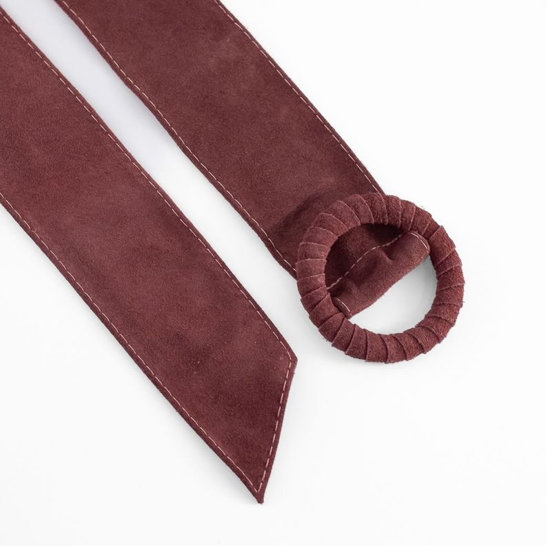 Cinturón Reno Hebilla Forrada Mujer Rojo Mailea-1