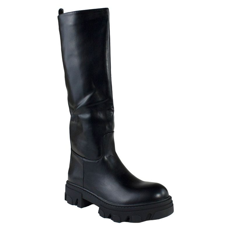 Bota Mujer Base Goma Negro