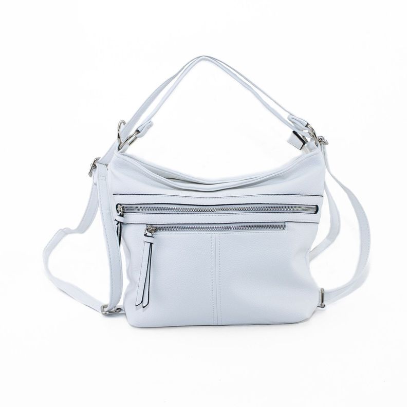 Bandolera Mochila con 2 Cierres Blanco-1