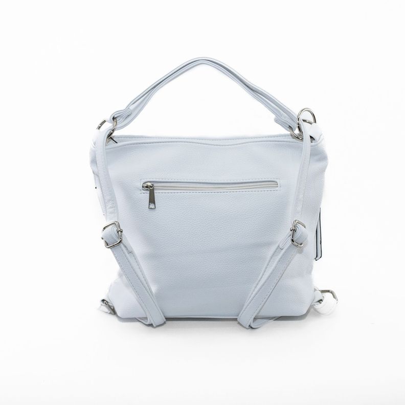 Bandolera Mochila con 2 Cierres Blanco-2