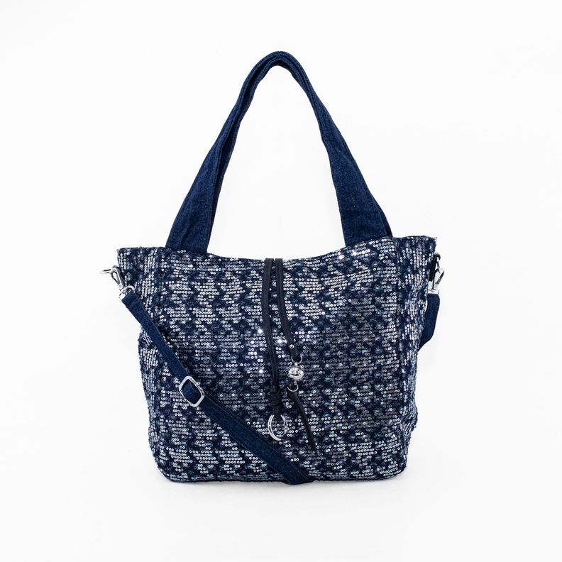 Cartera Jaspeada con 2 Manillas Azul Oscuro-0
