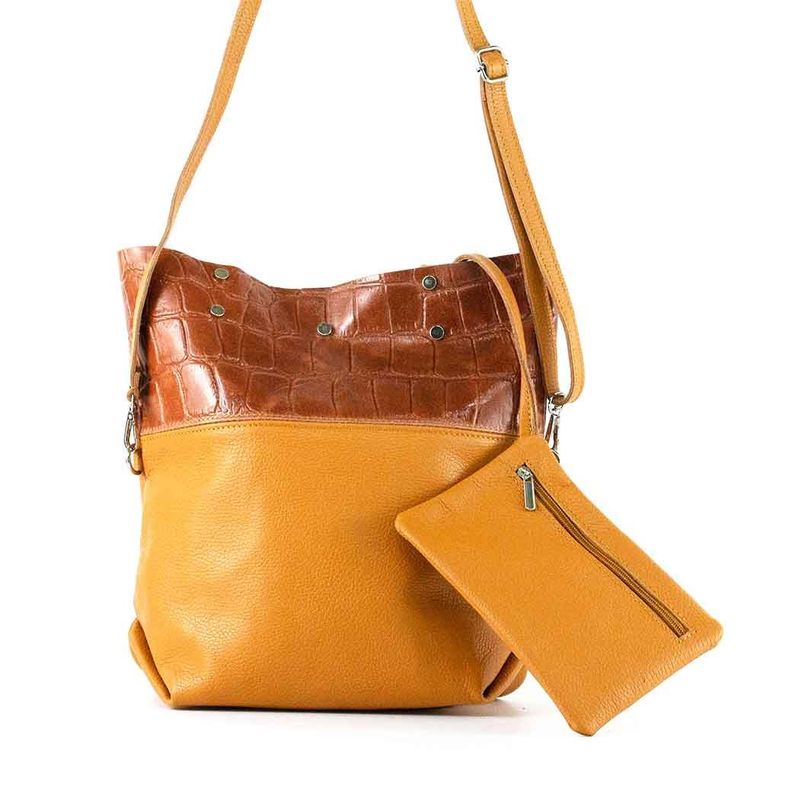 Cartera de Cuero Coco Broche 743 Mujer Cafe Mailea-3