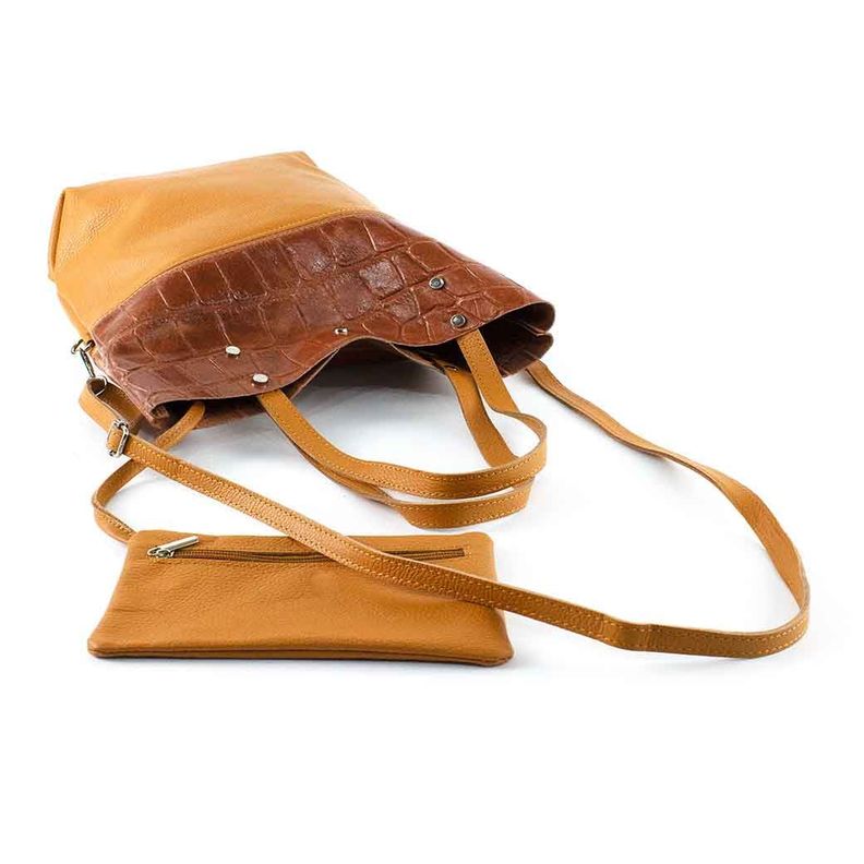 Cartera de Cuero Coco Broche 743 Mujer Cafe Mailea-4