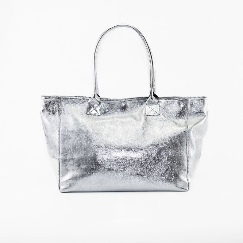 Cartera Cuero Metalizada Plata-0