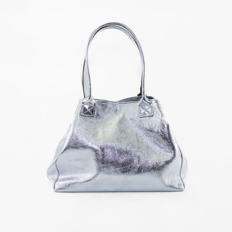 Cartera Cuero Metalizada Plata-3