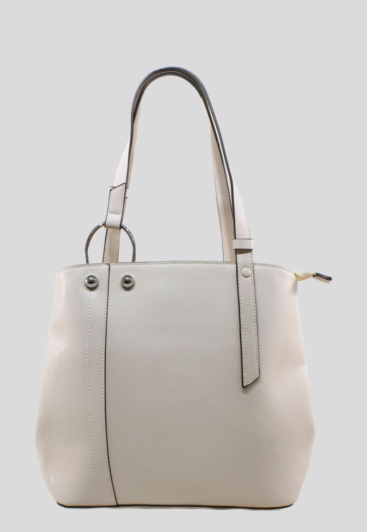 Cartera Correa Y Argolla Beige-0
