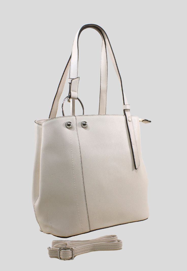 Cartera Correa Y Argolla Beige-1