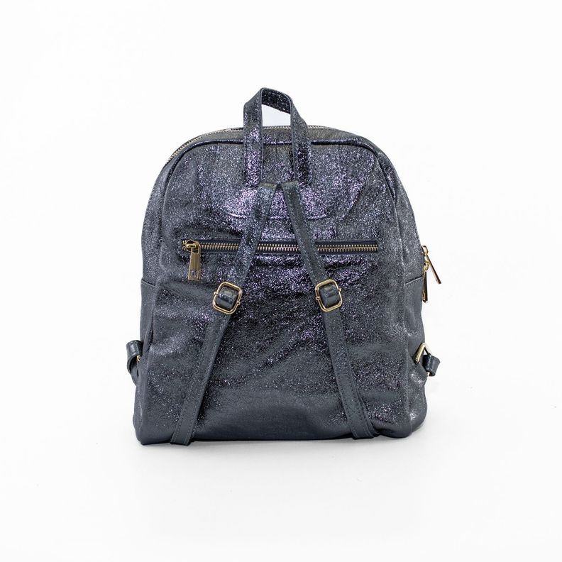 Mochila Cuero Metálica Plata-2