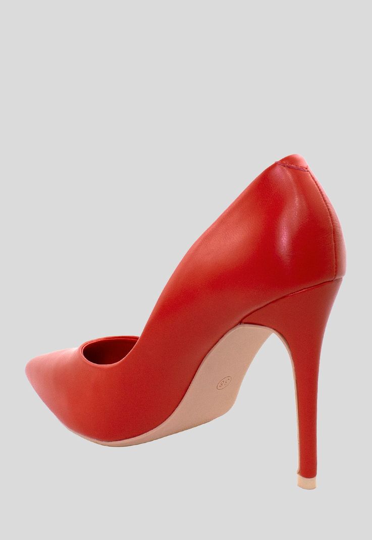 Stiletto Cerrado Liso Rojo-2