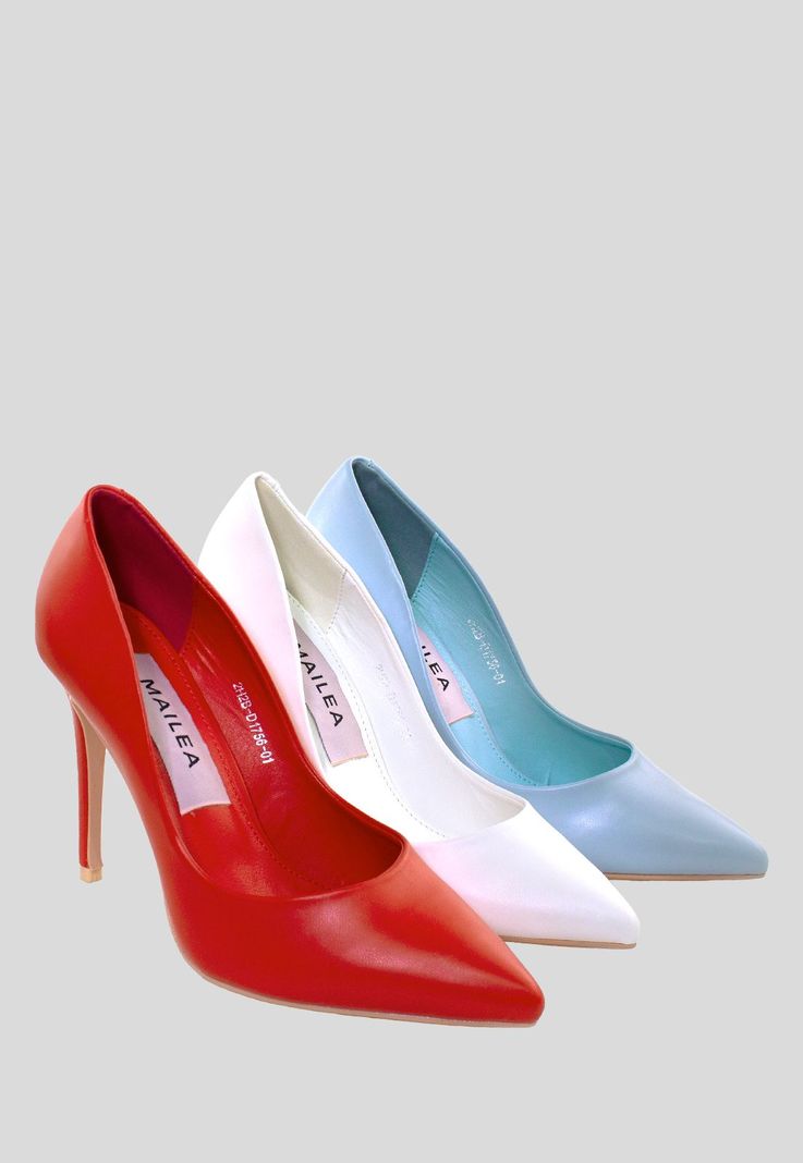 Stiletto Cerrado Liso Rojo-4
