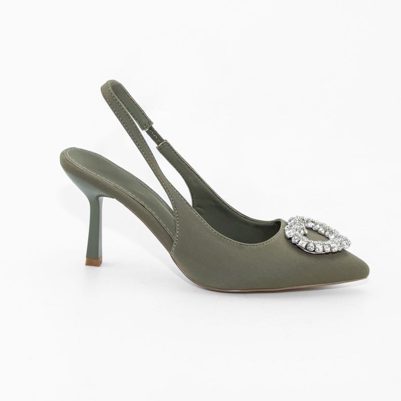 Stiletto Abierto Aplicacion Strass Verde Mailea-0